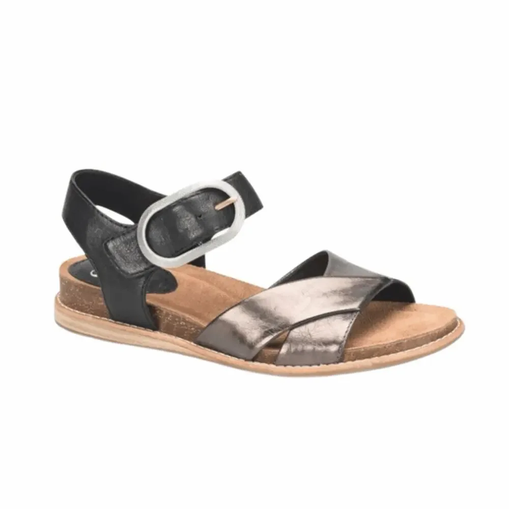 Sofft Womens Strappy Sandals Black Bronze Leather Hook & Loop Ankle Strap 8.5 - Picture 1 of 11